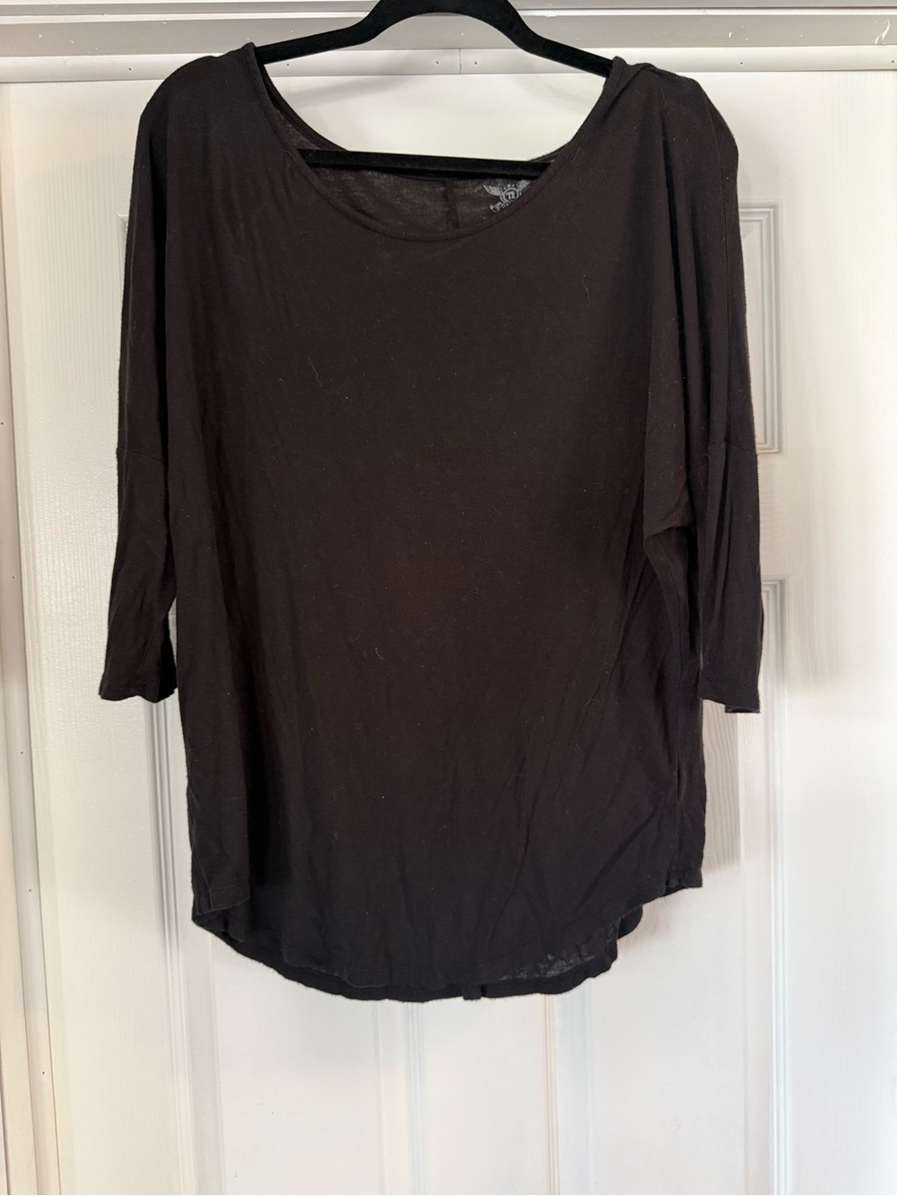 Faded Glory Black Scoop Neck Long Sleeve Tee
